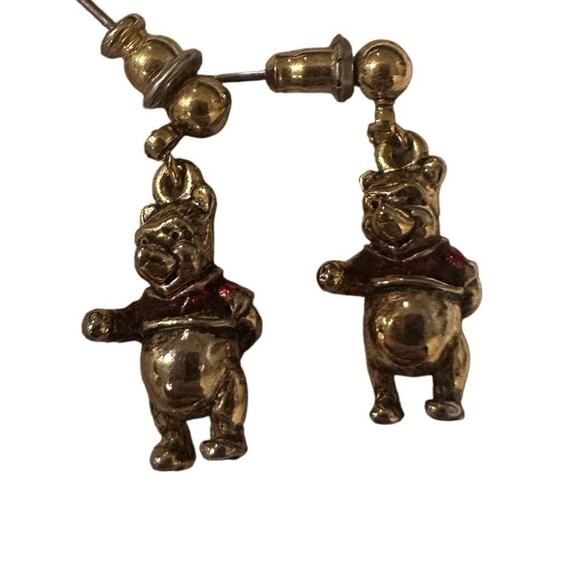 Vintage Disney Winnie the Pooh Gold Tone Earings - Picture 1 of 1